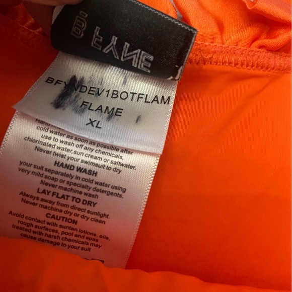 New! BFyne Blayze smocked ruffle bikini bottom orange flame 10616 - Picture 5 of 8